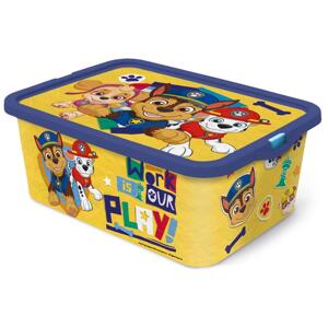 STOR Plastový úložný box s vekom Paw Patrol 13l žltý