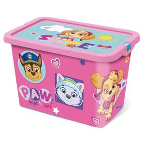 STOR Plastový úložný box s vekom Paw Patrol 7l ružový