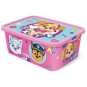 STOR Plastový úložný box s vekom Paw Patrol 13l ružový