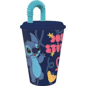 STOR Plastový téglik so slamkou Stitch 430ml